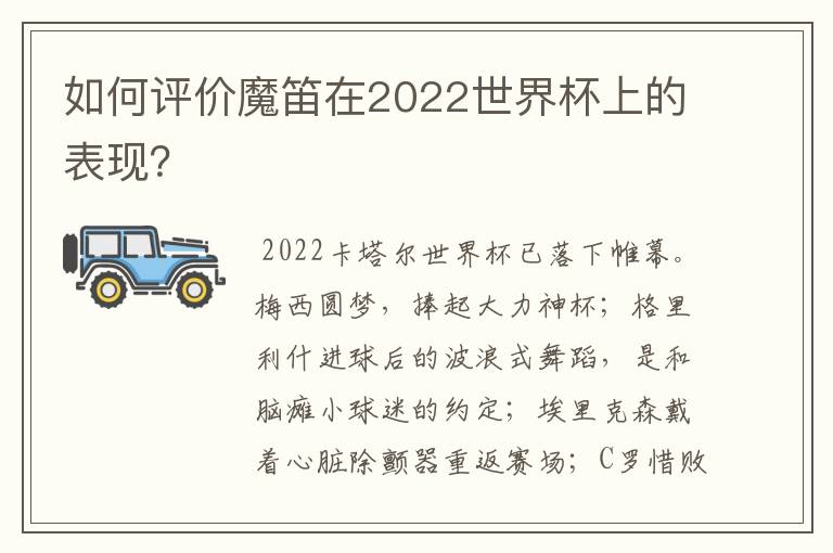 如何评价魔笛在2022世界杯上的表现？