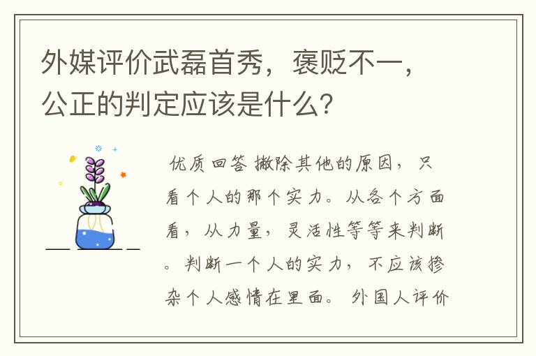 外媒评价武磊首秀，褒贬不一，公正的判定应该是什么？