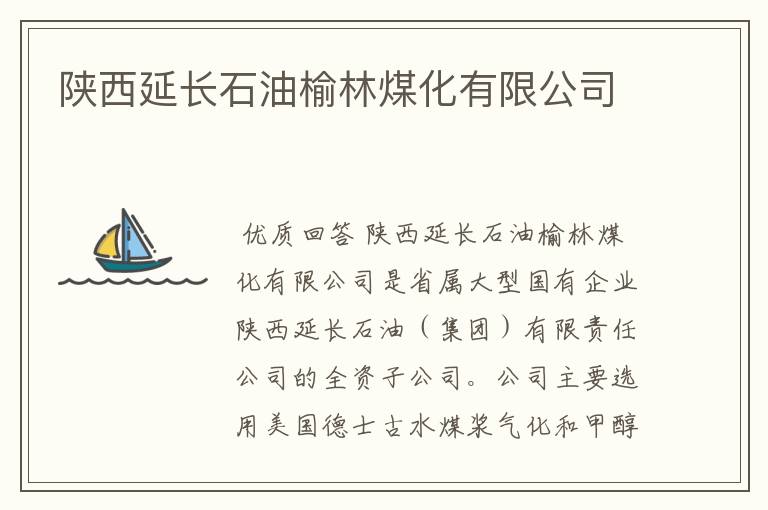 陕西延长石油榆林煤化有限公司