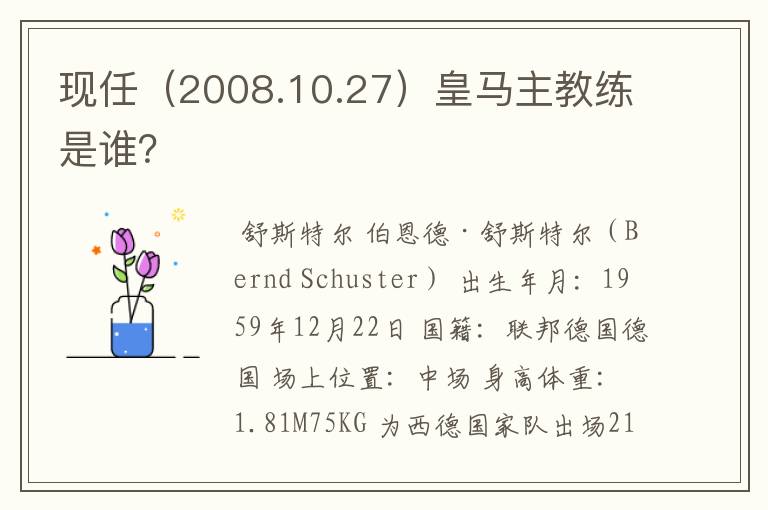 现任（2008.10.27）皇马主教练是谁？