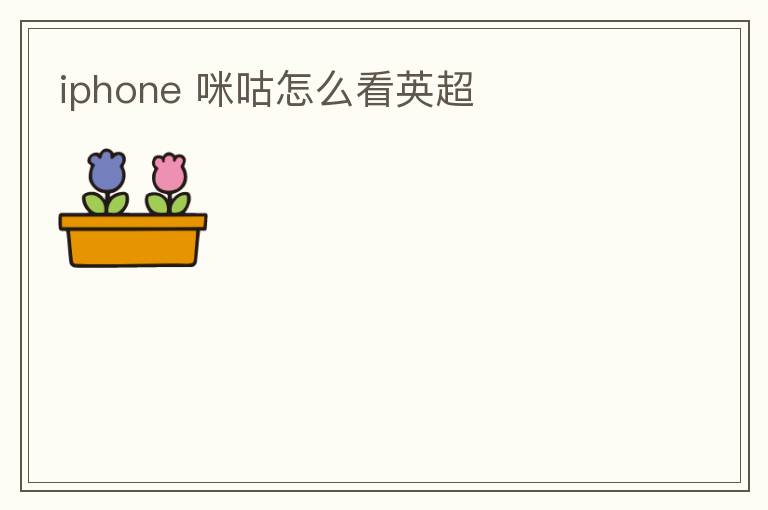 iphone 咪咕怎么看英超