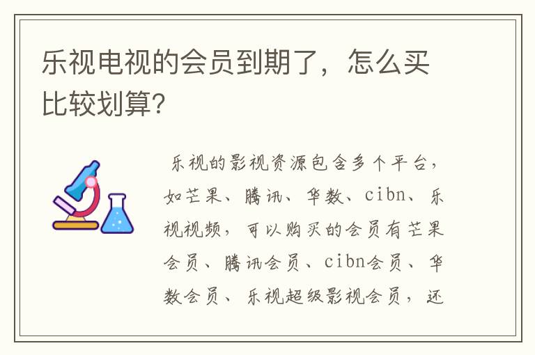 乐视电视的会员到期了，怎么买比较划算？