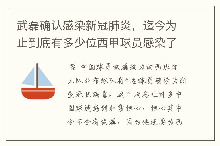 武磊确认感染新冠肺炎，迄今为止到底有多少位西甲球员感染了新冠病毒？