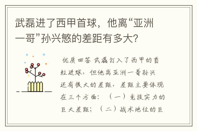 武磊进了西甲首球，他离“亚洲一哥”孙兴慜的差距有多大？