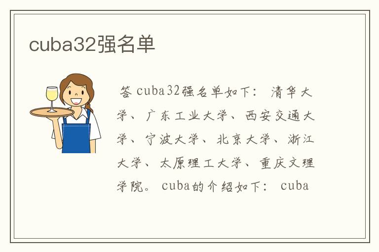 cuba32强名单