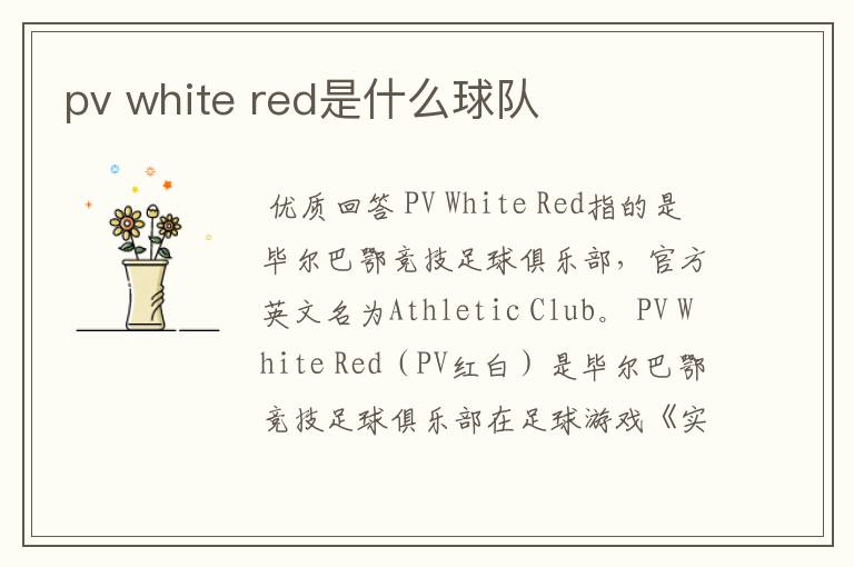 pv white red是什么球队