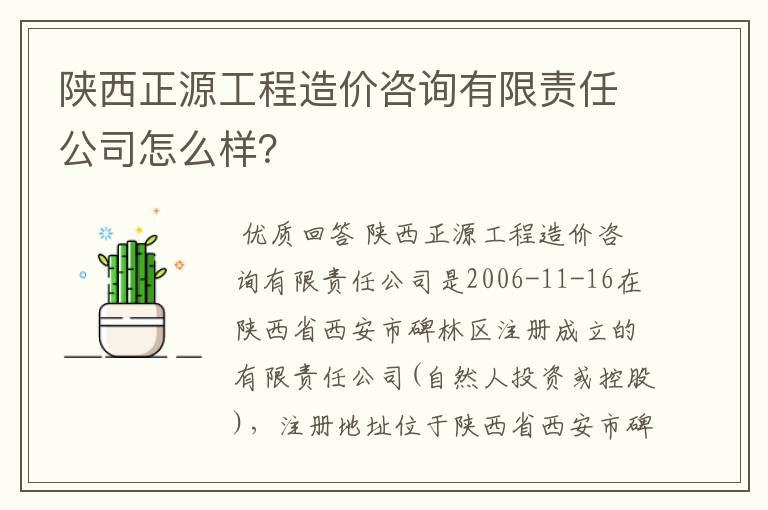 陕西正源工程造价咨询有限责任公司怎么样？