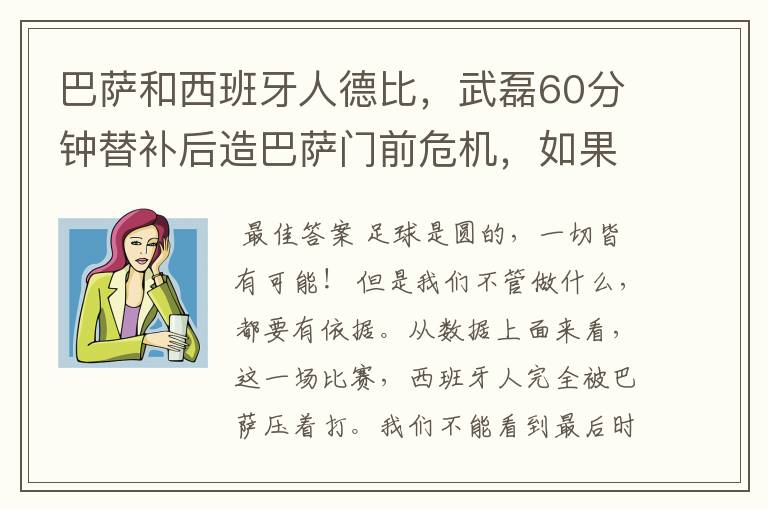 巴萨和西班牙人德比，武磊60分钟替补后造巴萨门前危机，如果武磊首发踢满会进球嘛？