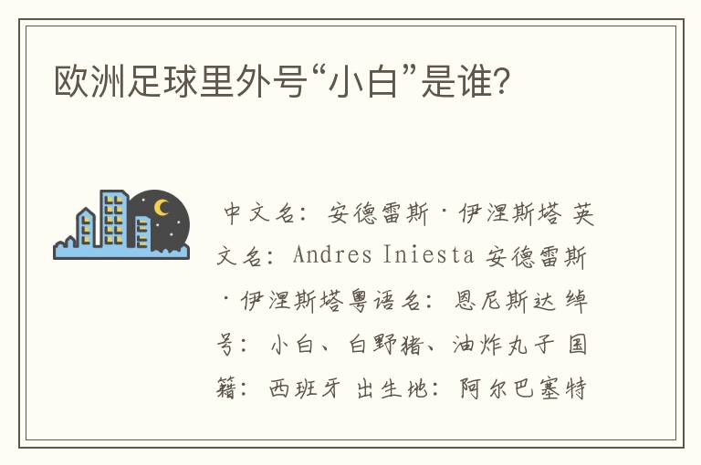 欧洲足球里外号“小白”是谁？