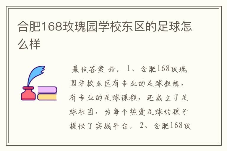 合肥168玫瑰园学校东区的足球怎么样