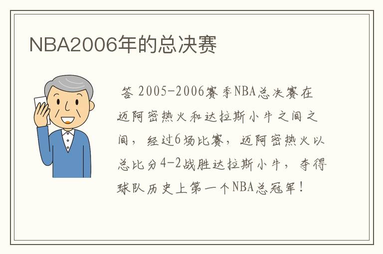 NBA2006年的总决赛