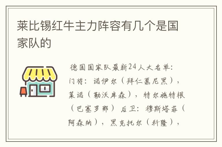 莱比锡红牛主力阵容有几个是国家队的