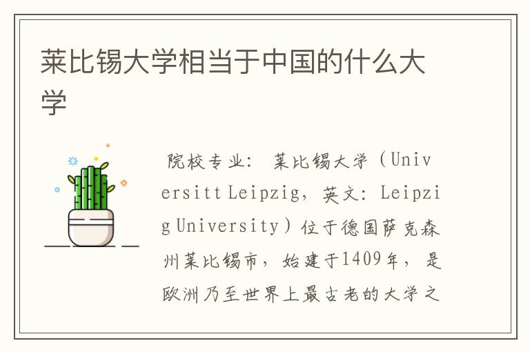 莱比锡大学相当于中国的什么大学