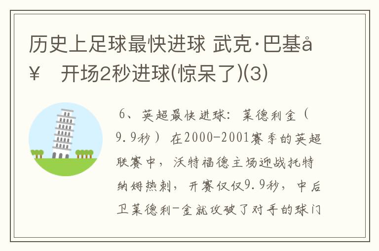 历史上足球最快进球 武克·巴基奇开场2秒进球(惊呆了)(3)