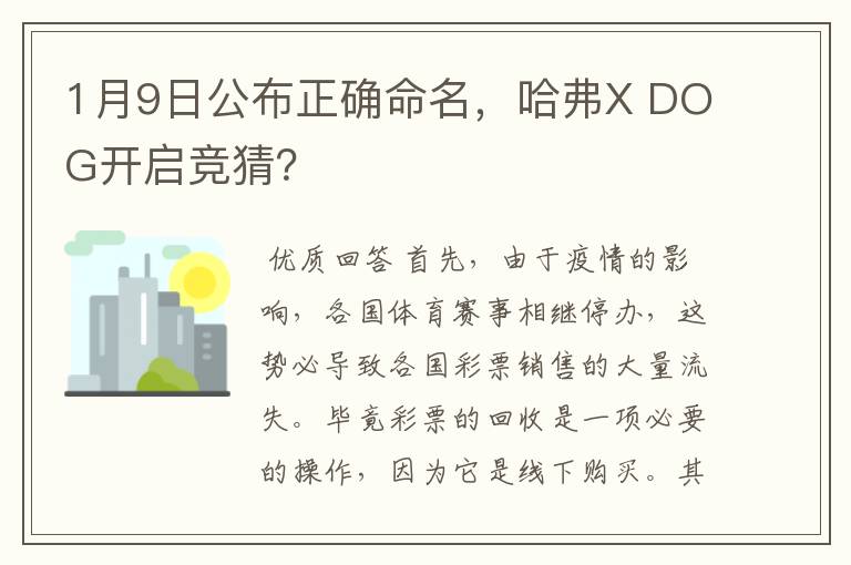 1月9日公布正确命名，哈弗X DOG开启竞猜？