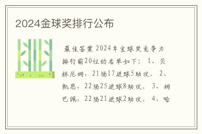 2024金球奖排行公布