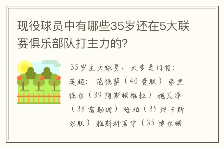 现役球员中有哪些35岁还在5大联赛俱乐部队打主力的？