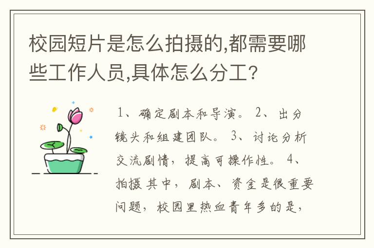 校园短片是怎么拍摄的,都需要哪些工作人员,具体怎么分工?