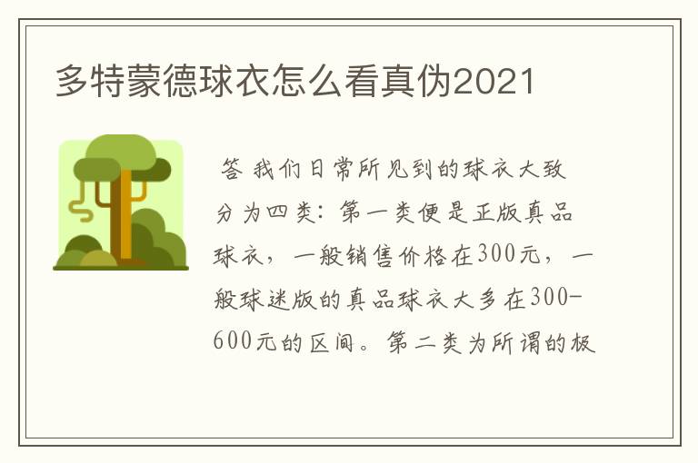 多特蒙德球衣怎么看真伪2021