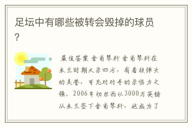 足坛中有哪些被转会毁掉的球员？