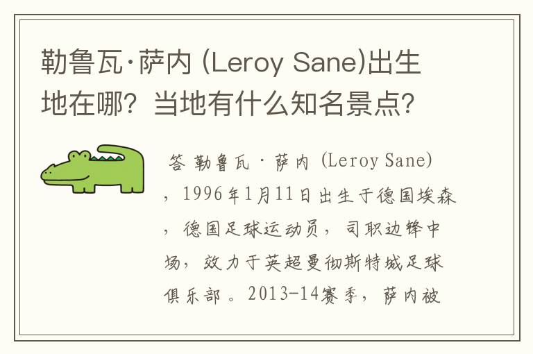 勒鲁瓦·萨内 (Leroy Sane)出生地在哪？当地有什么知名景点？