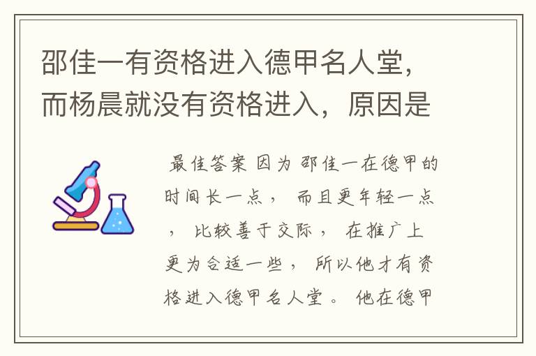 邵佳一有资格进入德甲名人堂，而杨晨就没有资格进入，原因是什么？