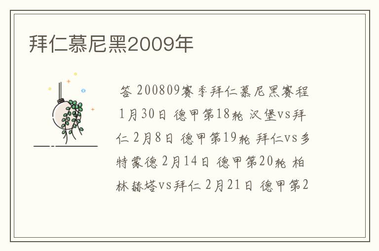 拜仁慕尼黑2009年