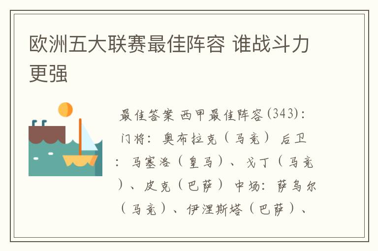 欧洲五大联赛最佳阵容 谁战斗力更强