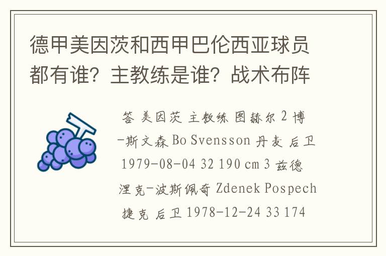 德甲美因茨和西甲巴伦西亚球员都有谁？主教练是谁？战术布阵怎样？