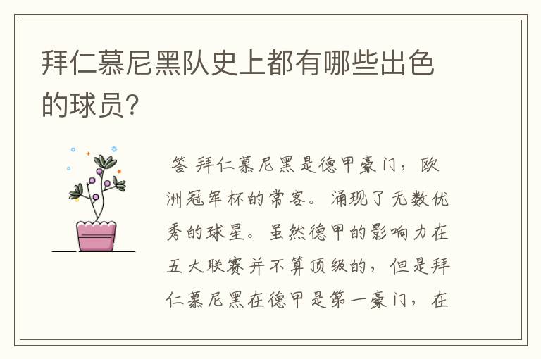 拜仁慕尼黑队史上都有哪些出色的球员？