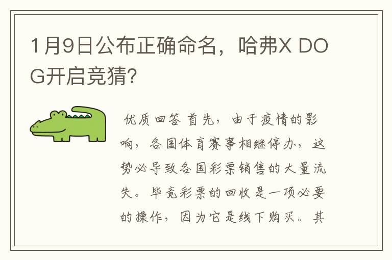 1月9日公布正确命名，哈弗X DOG开启竞猜？