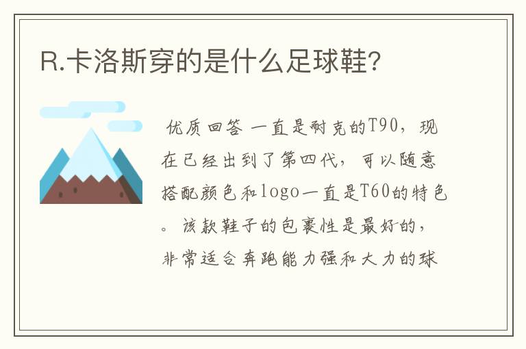 R.卡洛斯穿的是什么足球鞋?