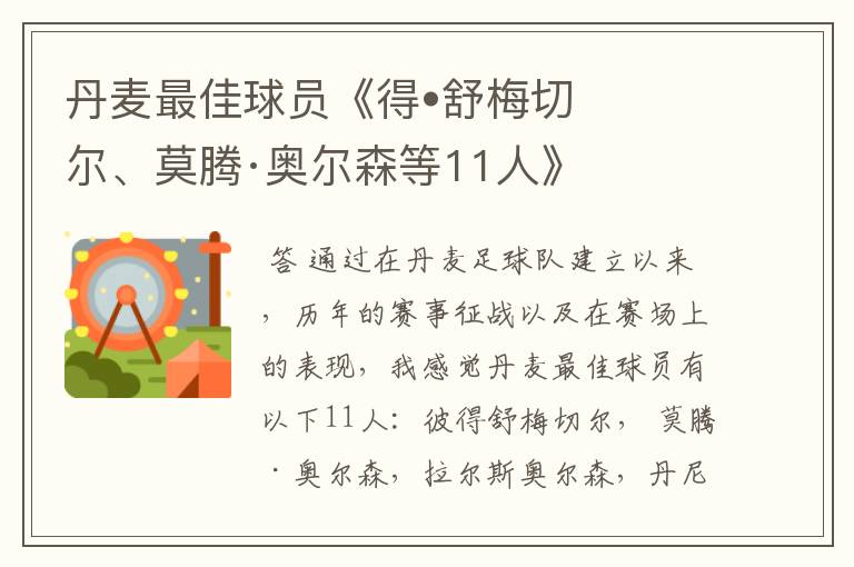 丹麦最佳球员《得•舒梅切尔、莫腾·奥尔森等11人》