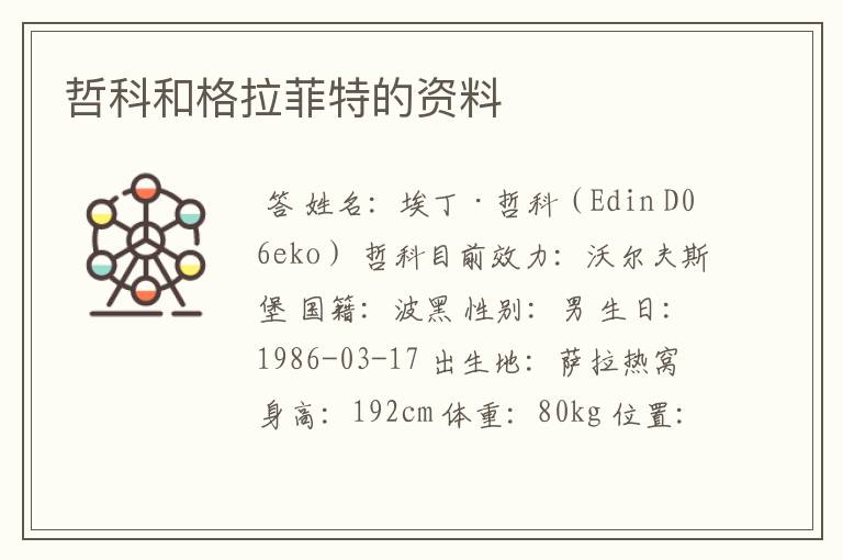 哲科和格拉菲特的资料