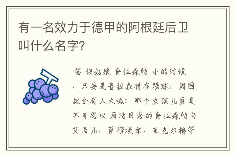 有一名效力于德甲的阿根廷后卫叫什么名字？