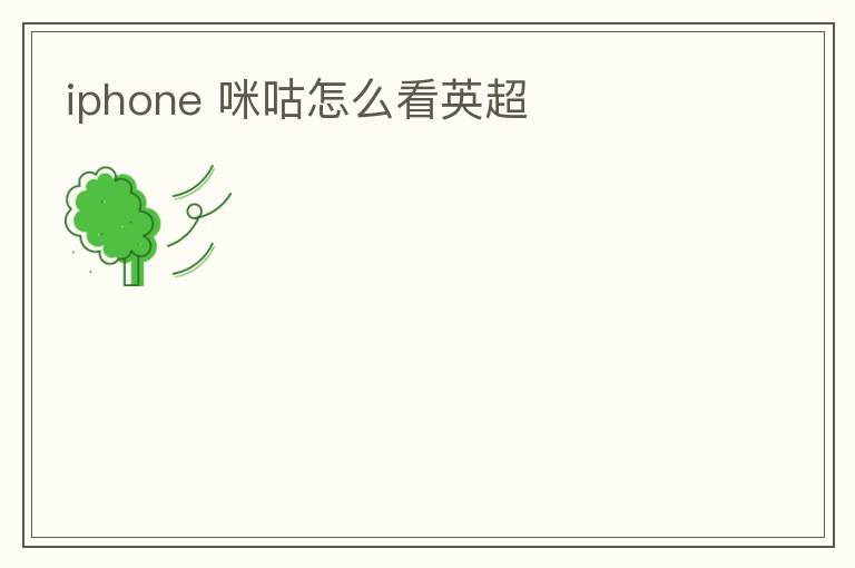 iphone 咪咕怎么看英超