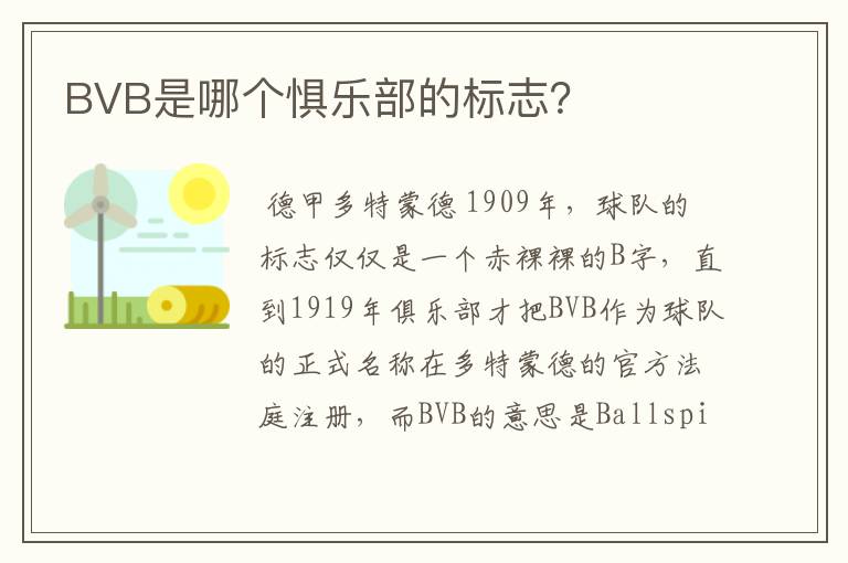 BVB是哪个惧乐部的标志？