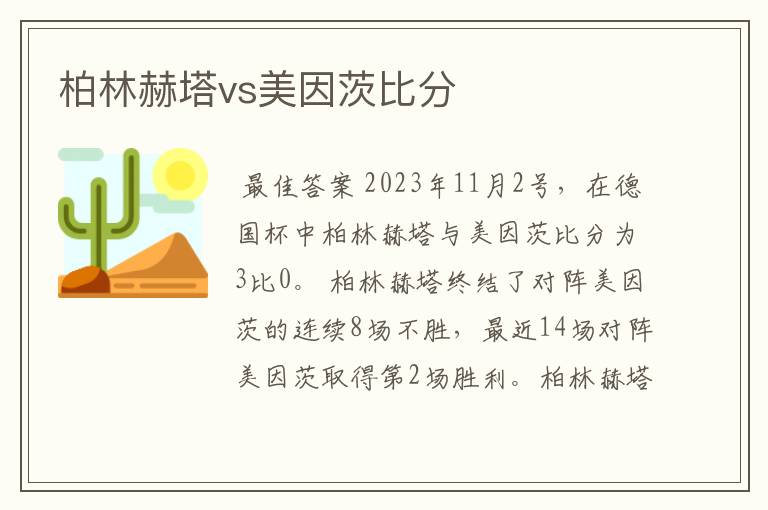 柏林赫塔vs美因茨比分