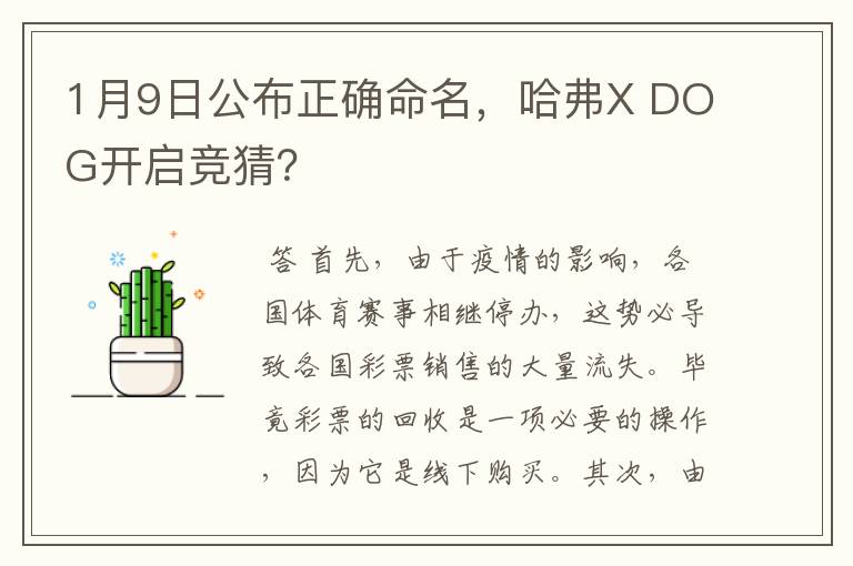 1月9日公布正确命名，哈弗X DOG开启竞猜？