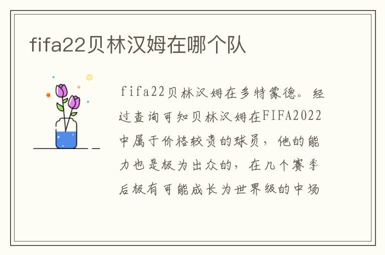 fifa22贝林汉姆在哪个队