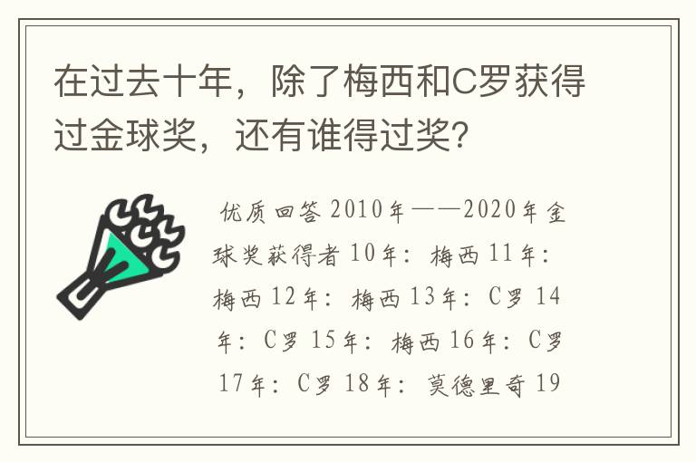 在过去十年，除了梅西和C罗获得过金球奖，还有谁得过奖？