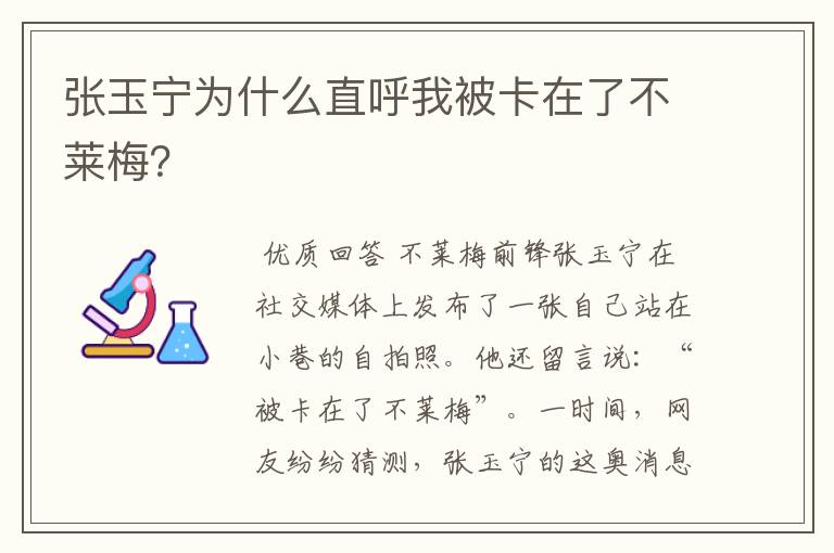 张玉宁为什么直呼我被卡在了不莱梅？