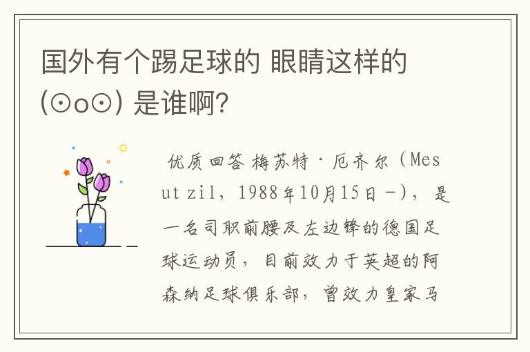 国外有个踢足球的 眼睛这样的 (⊙o⊙) 是谁啊？