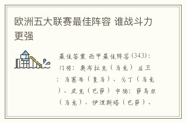 欧洲五大联赛最佳阵容 谁战斗力更强