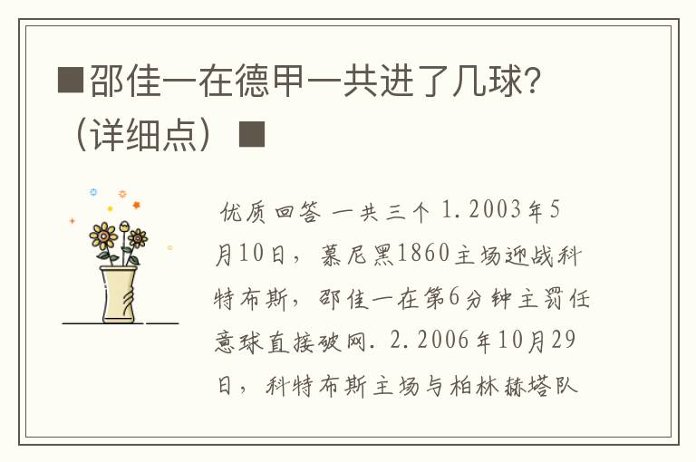 ■邵佳一在德甲一共进了几球？（详细点）■