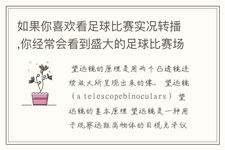 如果你喜欢看足球比赛实况转播,你经常会看到盛大的足球比赛场周围观众席上球迷胸