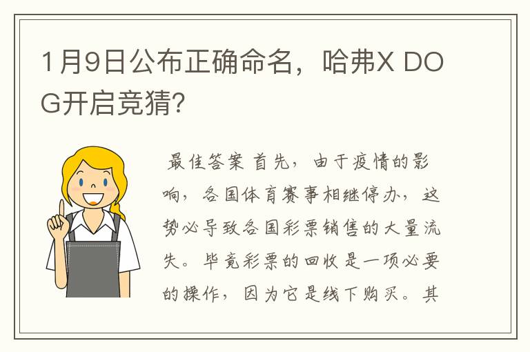 1月9日公布正确命名，哈弗X DOG开启竞猜？