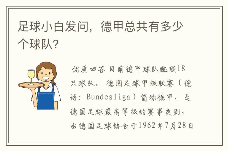 足球小白发问，德甲总共有多少个球队？