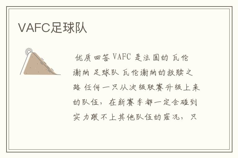 VAFC足球队