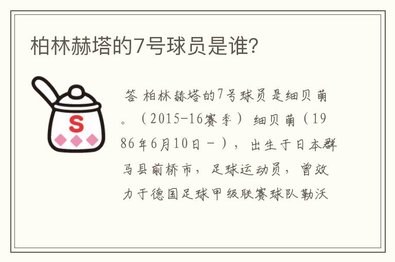 柏林赫塔的7号球员是谁？